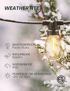 White Yard String Lights, Weatherproof LED
