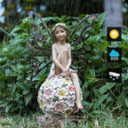 Solar Flower Statue Light 9.45", Yard Decor