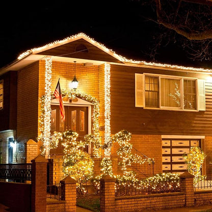33ft 100 LED Battery Operated Warm White Christmas Tree Lights 8 Modes String Lights with Timer Indoor Outdoor for Christmas Tree Halloween Holiday Party Bedroom Classroom Decoration