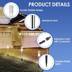6-Pack Solar Pathway Lights, IP65 Waterproof LED Walkway Lights