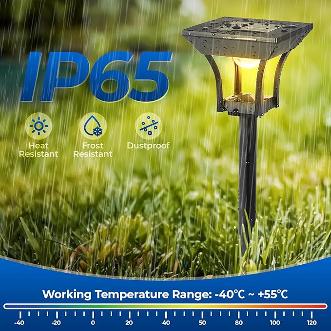 6-Pack IP65 Solar Landscape Lights for Garden
