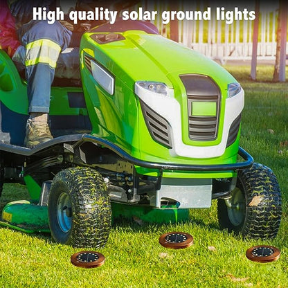 Solar Ground Lights Outdoor Waterproof Flat Garden Solar Disk Lights Floor 12 LED 12 Pack for Garden Patio Pathway Landscape Driveway Yard Path Decor