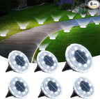 6-Pack Cool White In-Ground Solar Lights, Flat LED Walkway