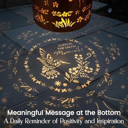 FLAGWIX Hummingbird Solar Lanterns Outdoor Waterproof Garden Decor for Outside Gifts for Women Men Birthday Gifts for Mom Grandma Decorative Lanterns for Yard Patio Balcony Porch
