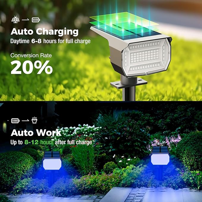 Solar Yard Spotlights 4-Pack, LED
