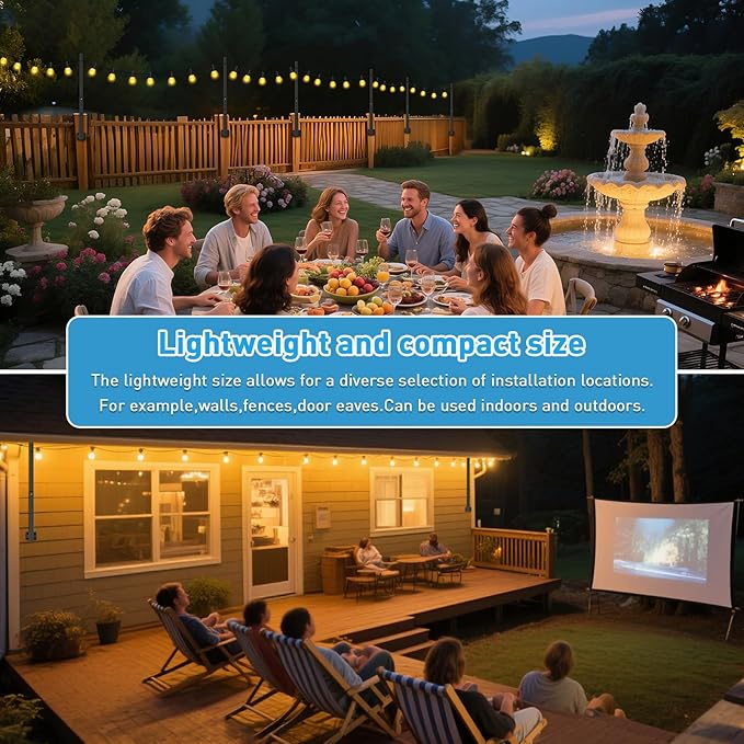 Outdoor String Light Poles 4-Pack, Metal