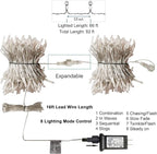 300 LED Christmas Twinkle Lights, 5ft Waterproof for Yard
