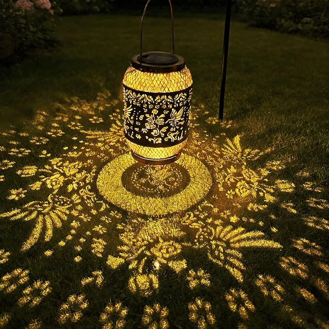 Solar Lantern Outdoor Waterproof,Hummingbird Garden Decor,Birthday Gifts for Women Mom Grandma,Metal Hanging Solar Lights Decorations Outside for Patio,Yard,Porch,Backyard,Lawn