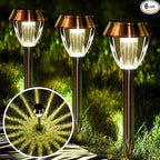 Cool White Solar Pathway Lights 6-Pack, Garden LED