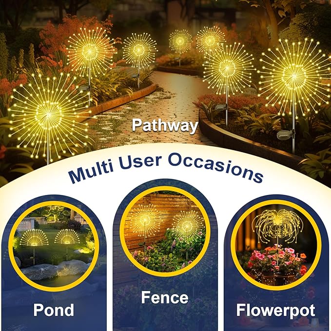 6-Pack Solar Pathway Lights, Waterproof LED Walkway Lights