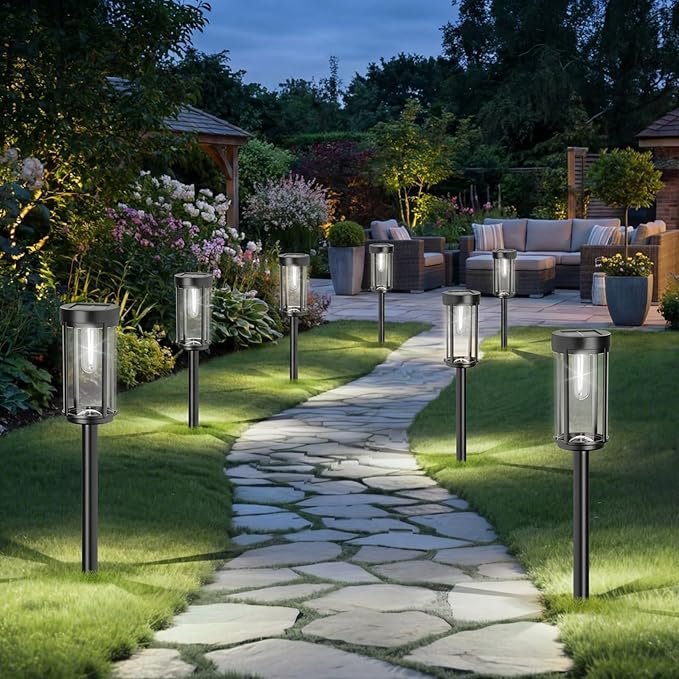 12-Pack Solar Landscape Lights for Walkway