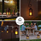 Courtyard Solar Hanging Lanterns 2-Pack, Classic Porch Decor