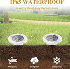 8-Pack Solar Ground Disk Lights, Waterproof LED