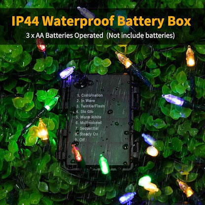 Christmas Backyard String Lights 4-Pack, 50 LED Waterproof