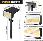 118 LED Solar Wall Spotlights 4-Pack, LED
