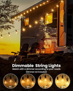 LED Patio String Lights, Waterproof Outdoor