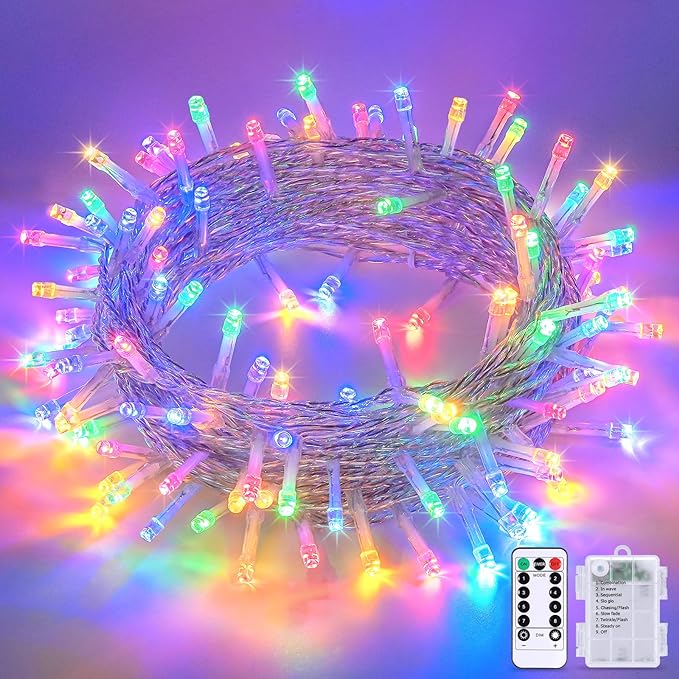 Christmas Fairy Lights, 33ft 100 LED Battery Twinkle Lights
