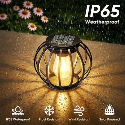 Solar Lanterns Outdoor Waterproof: 2 Pack Metal Hanging Decorative Solar Lights for Pathway Patio Garden Yard - Warm White LED Lighting Auto On/Off - Birthday Spring Gifts for Women Mom 2026