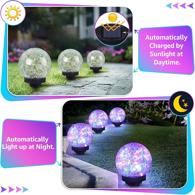 Solar Pathway Lights, Waterproof LED Garden Lights