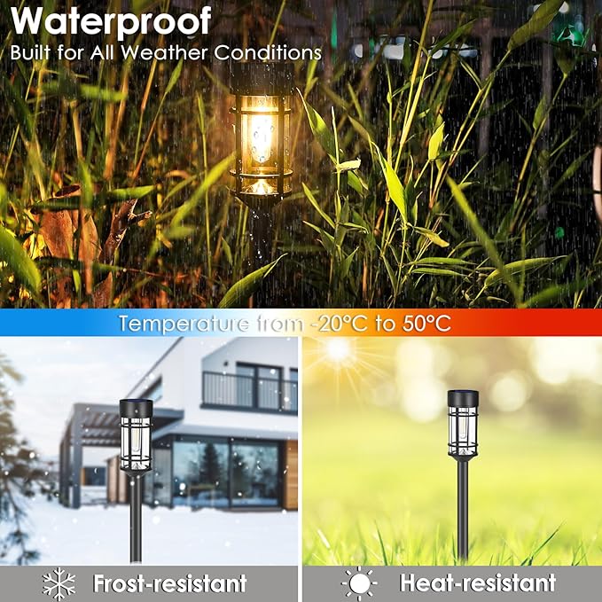 8-Pack Solar Landscape Lights for Walkway