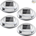 4-Pack Solar Fence Lights, Warm White Waterproof LED