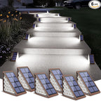 6-Pack Cool White Deck Solar Lights, Waterproof LED