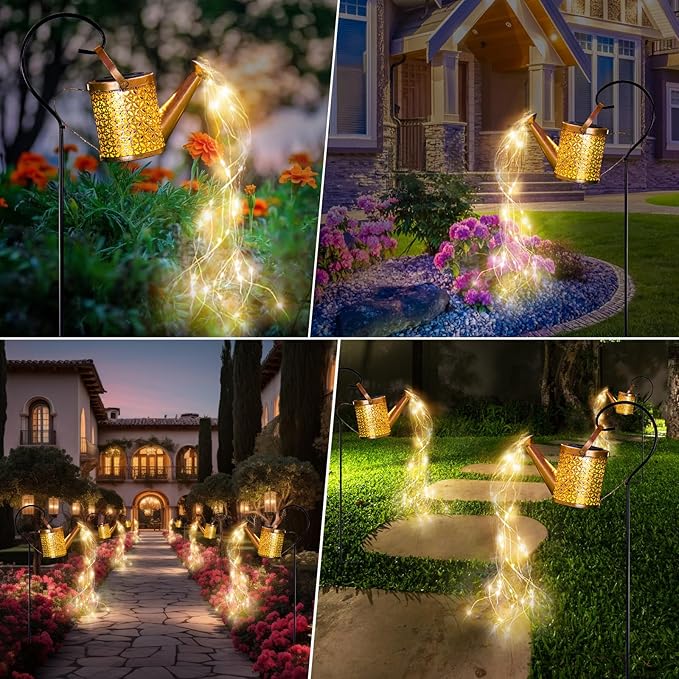 Solar Garden Light, Solar Watering Can Lights for Outside, Decorative Yard Light with Hook, Perfect Garden Gift for Mom Grandma Women