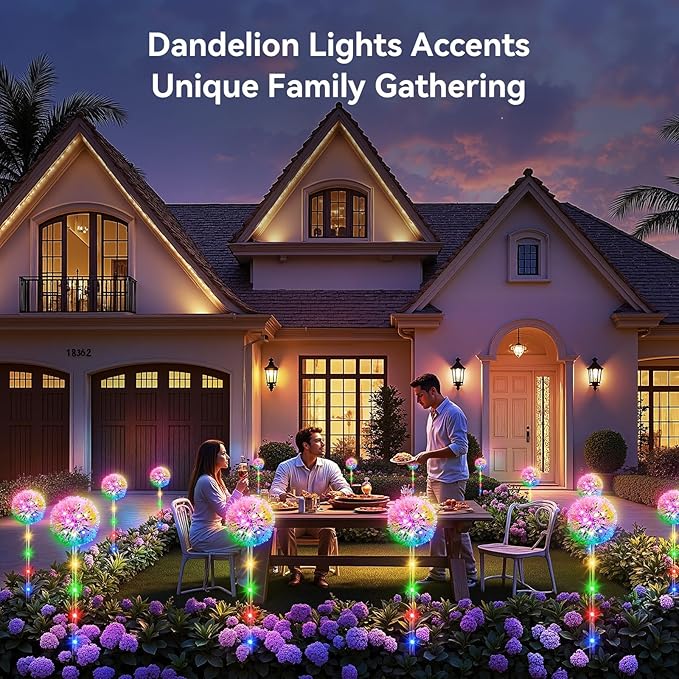 Solar Flat Disk Lights 4-Pack, Waterproof Walkway