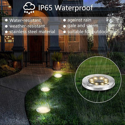 ZGWJ Solar Ground Lights,12 Pack Waterproof Solar Garden Lights, Upgraded Outdoor Garden Waterproof Bright in-Ground Lighting, Landscape Lighting for Pathway,Yard,Deck,Lawn,Patio,Walkway Warm White