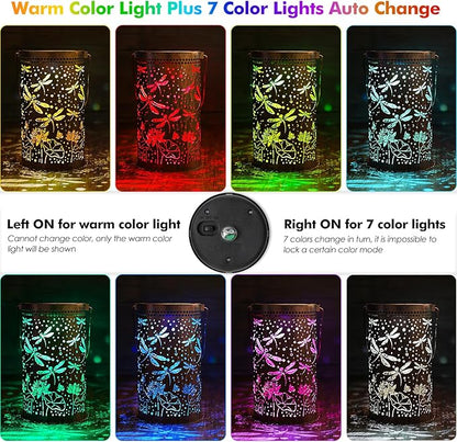 Fabuday Dragonfly Lotus Outdoor Solar Lantern Waterproof - Hanging Solar Power 8 Color Light Led for Outside, Garden Decor for Patio, Porch, Balcony, Yard and Deck, Gardening Gifts for Women Mom