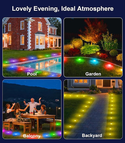 50Ft Permanent Outdoor Ground Lights Smart Color Changing, Pathway Christmas Lights Waterproof, Walkway Lighting for Outside Garden Back Yard Driveway Patio Sidewalk Landscape Path Decorations