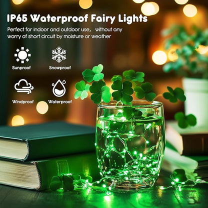 7ft Green Outdoor Edison String Lights, Weatherproof