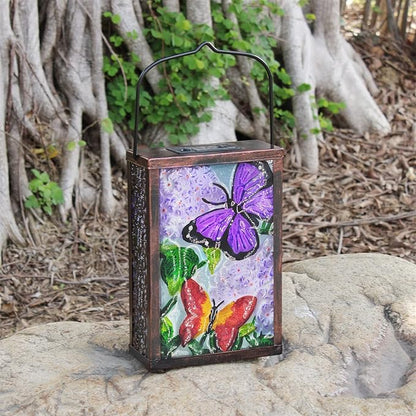 Hanging Solar Lantern, Outdoor Decorative, LED Solar Butterfly Lights, Tabletop Lamp for Outdoor Patio Garden