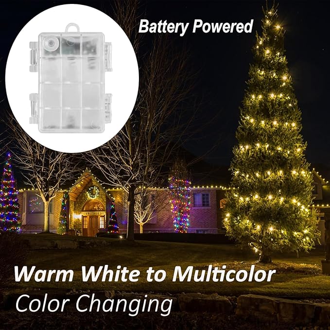 40 LED Christmas Twinkle Lights, 20ft Waterproof for Backyard