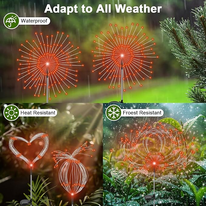 2-Pack Solar Landscape Lights for Driveway