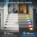 16-Pack Black Sleek Solar Stair Lights, Outdoor LED