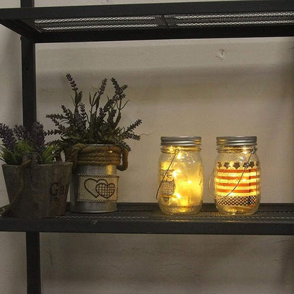 YJFWAL Updated Solar Mason jar Lights, 8 Pack 30 Led Waterproof Fairy Firefly jar Lights, with 8 Hangers(NO Jars) for Regular Mouth Jars, Patio Yard Garden Wedding DIY Decor, Summer Gifts(Warm White)