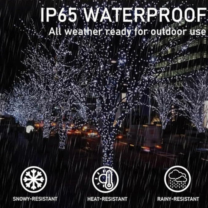 Upgrade 4Pack 400LED Solar String Lights for Outside, 132FT Solar Christmas String Lights Outdoor with 8 Modes, IP65 Waterproof Outdoor Twinkle Light, Garden Xmas Tree Christmas Decoration, Cool White