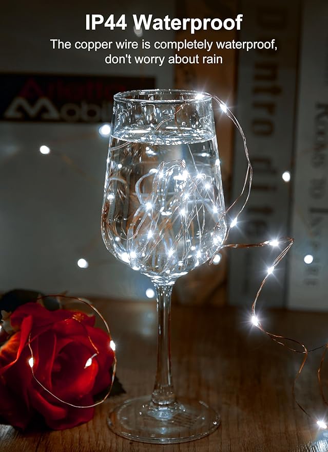 Christmas String Lights, 33ft 100 LED Waterproof Twinkle Lights