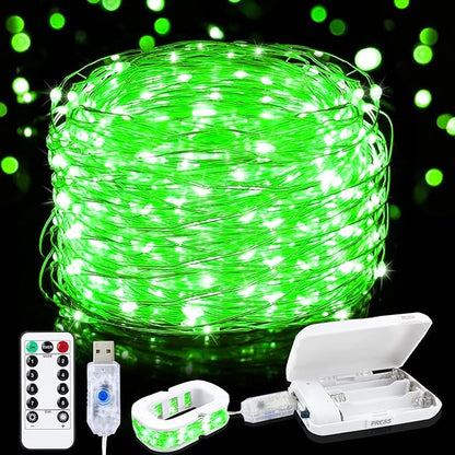 2-Pack 50 LED Christmas Twinkle Lights, 16ft Waterproof for Porch