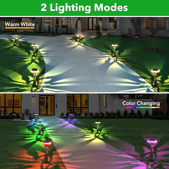 6-Pack Solar Pathway Lights, Waterproof LED Yard Lights