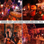 Halloween Fairy Lights, 66ft 200 LED Battery Twinkle Lights