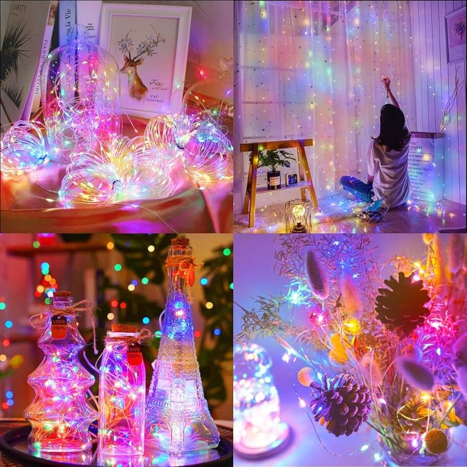 4-Pack Christmas String Lights, 20ft 60 LED Waterproof Twinkle Lights