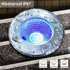 Multicolor In-Ground Solar Lights, Flat LED Landscape