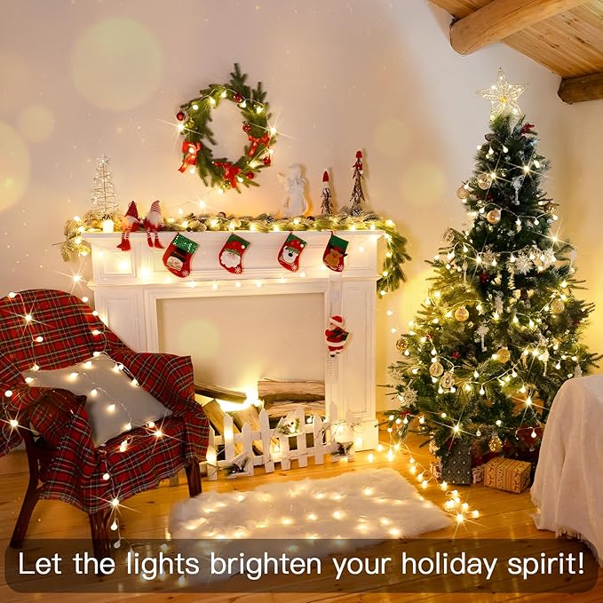Christmas Backyard String Lights, 50 LED Waterproof