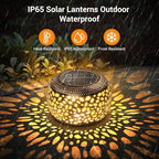 2-Pack Backyard Solar Outdoor Lanterns, Elegant Waterproof LED