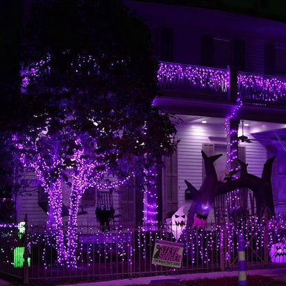 Dazzle Bright Halloween Fairy String Lights, Total 40FT 120LED Copper Wire Battery Operated Waterproof Lights, Halloween Decorations for Indoor Home Outdoor Garden Patio Party Decor (Purple)