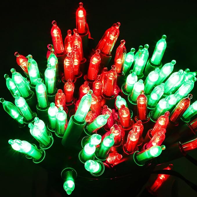 2-Pack Christmas String Lights, 16ft 50 LED Waterproof Twinkle Lights