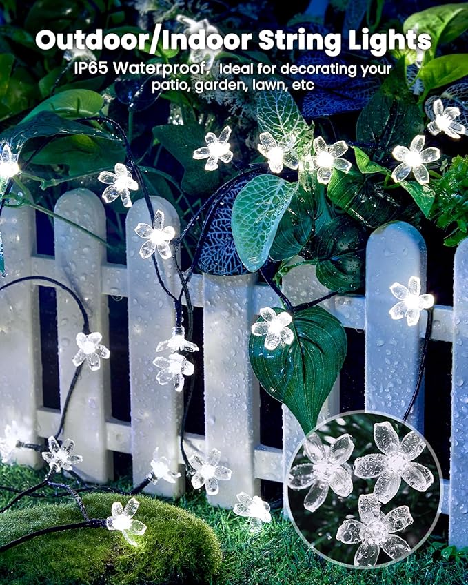 2-Pack 120 LED Christmas Twinkle Lights, 52ft Waterproof for Patio