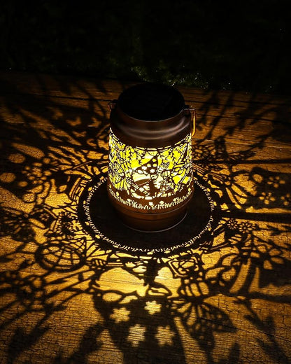 Gnomes Gifts for Women - Metal Outdoor Solar Lights Yard Garden Hanging Lanterns Waterproof Lawn Wall Tabletop Lighting Decorative Art Ornaments Party Birthday Gift for Mother Grandma Wife